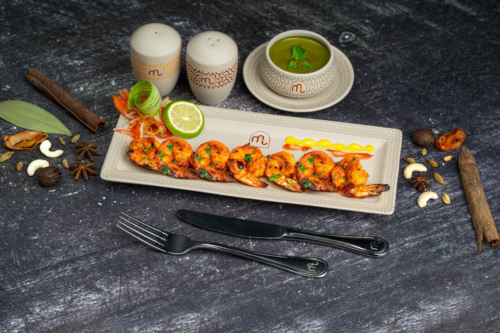 Tandoori prawns